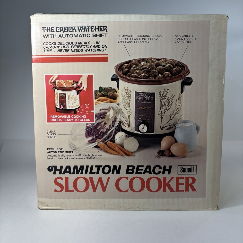 Hamilton‎ Beach 415HD Slow Cooker 4Qt Herb Garden Vintage Removable Crock